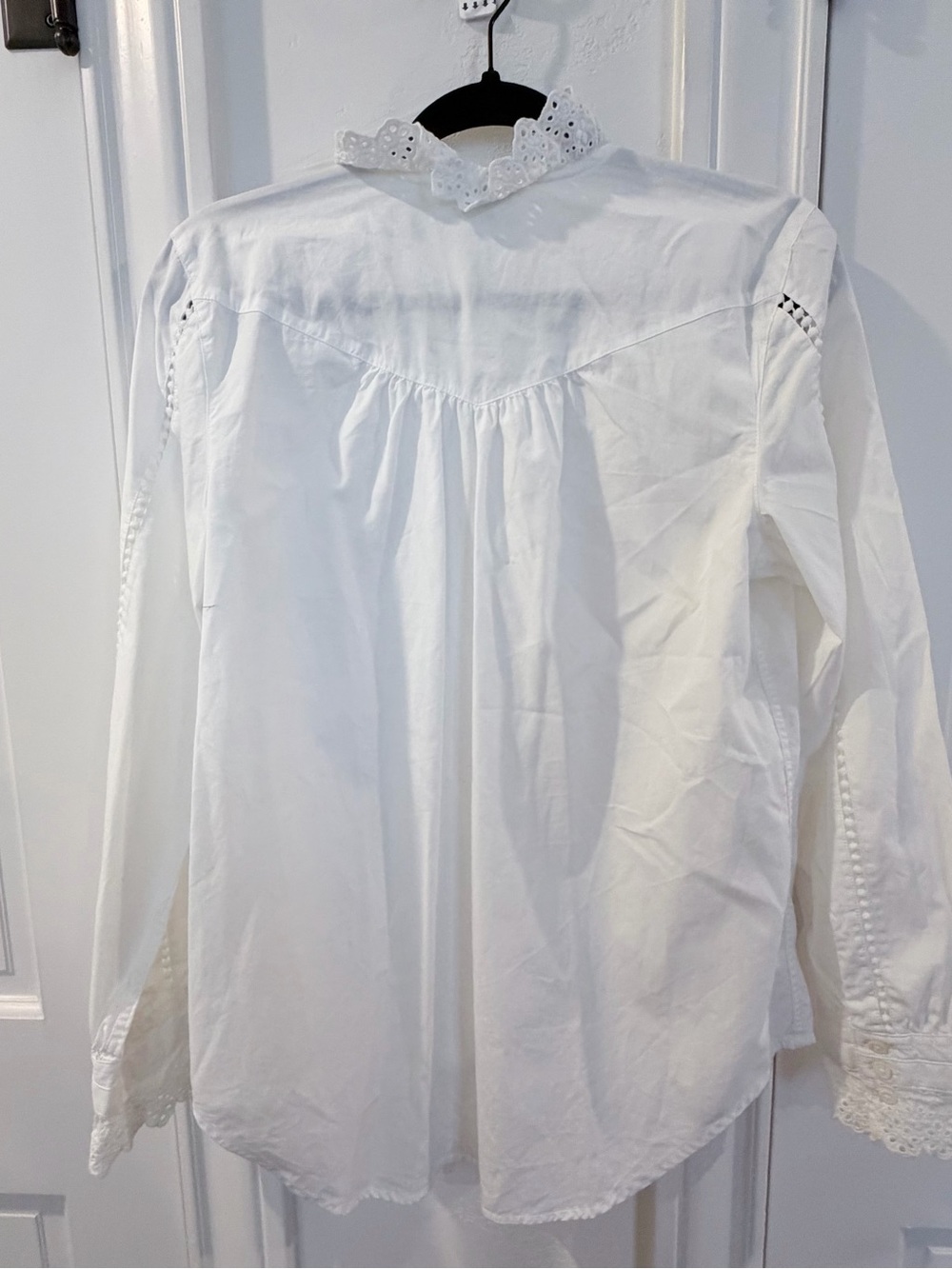 Sundance White Pintuck Lace Peasant Blouse 100% Cotton BOHO Romantic SZ Small - Picture 7 of 13